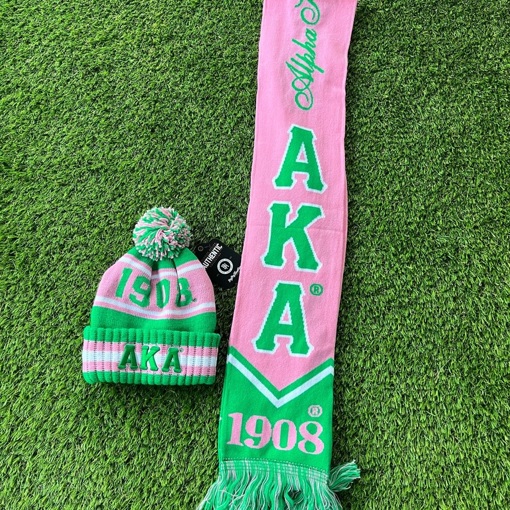 💥 AKA Alpha Kappa Alpha Scarf and Knit Beanie/Cap - Picture 5 of 5
